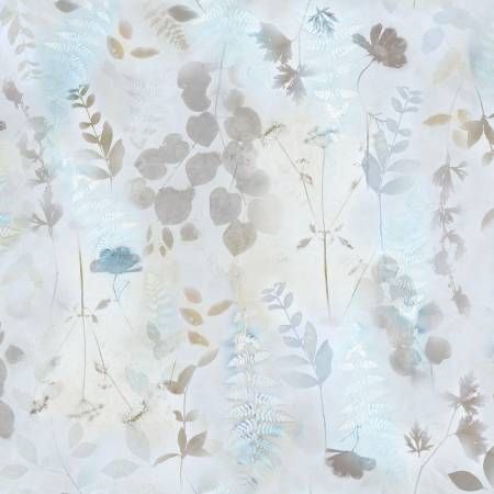Naturescape Digital Large Botanical Pale Blue by Clothworks