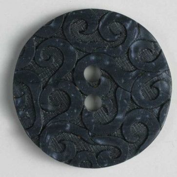 Navy Blue Polyester Button 2 holes 18mm