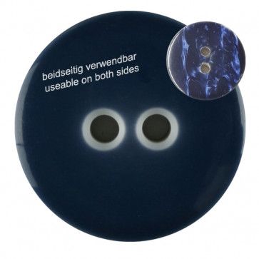 Navy Polyester Button Reversible 18mm