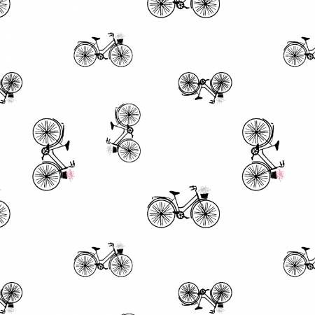 Lower the Volume Bicycles White Blank Quilting