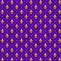 Mardi Gras Fleur Di Lis Violet QT Fabrics