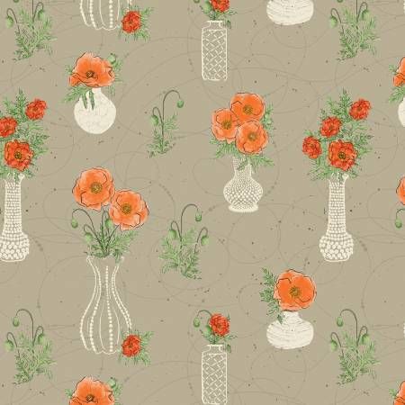 Modern Vintage Treasured Heirloom Treasures Taupe Benartex