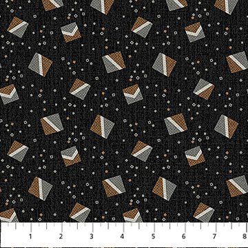 NC Haberdashery Black Toss Black Multi Flannel