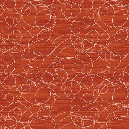 Modern Vintage Treasured Etched Glass Dark Terracotta Benartex