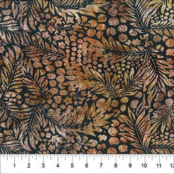 NC Banyan Batiks Botanical Midnight Leaves