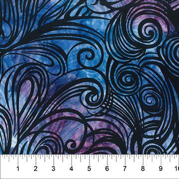 NC Banyan Batiks Swirls Periwinkle