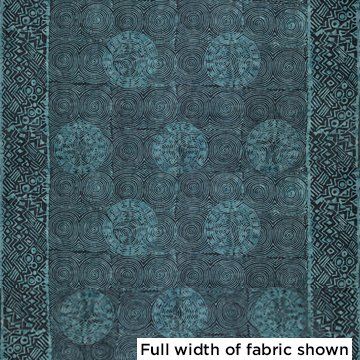 NC Luau Border Blue Flowers Batik