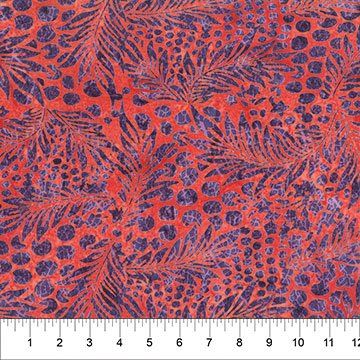 NC Banyan Batiks Botanical Sunset Orange