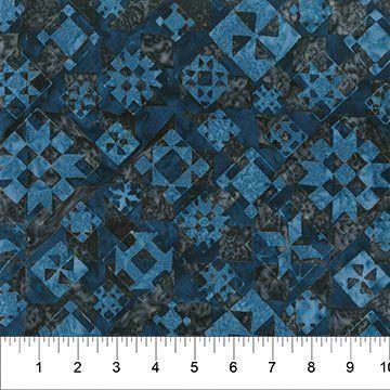 NC Quilt Inspired Border Midnight Banyan Batik