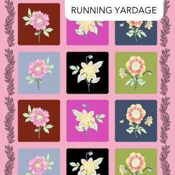 NC Silhouette Flower Panel Multi Cotton Linen Canvas fabric