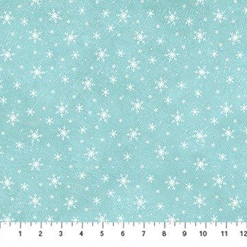 NC Holly Jolly Snowflake Turquoise Quilting Cotton EML Studio