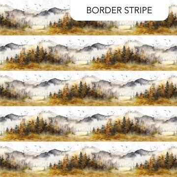 NC Misty Morning Border Stripe Ochre Multi