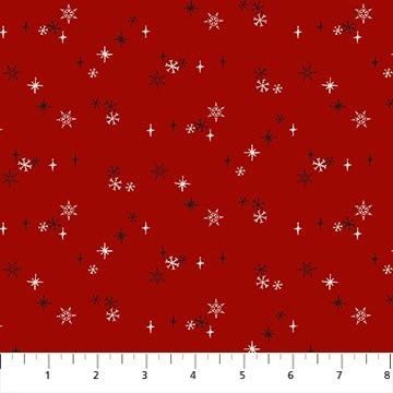 NC Rudolph the Red Nosed Reindeer Dk Red Snow Quilting Cotton
