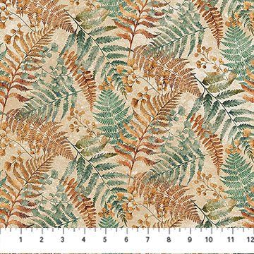 NC Stonehenge Rooted Leaves Beige Multi Linda Ludovico
