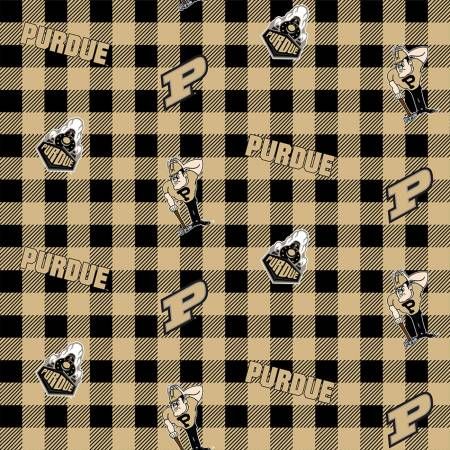 NCAA-Purdue Boilermakers Buffalo Plaid Cotton