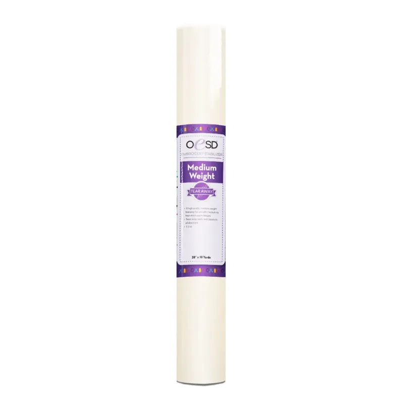 OESD Medium Weight Tear Away White 20" x 10 yd