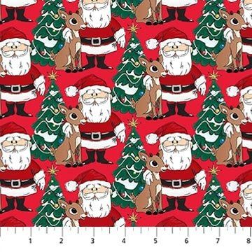 NC Rudolph the Red Nosed Reindeer Red Santa Quilting Cotton