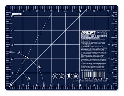 OLFA 6" x 8" Rotary Cutting Mat Navy
