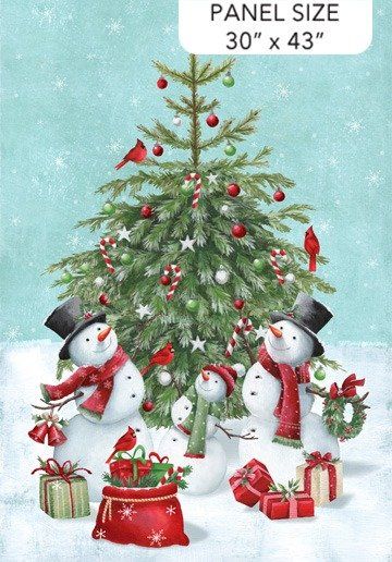Panel: NC Holly Jolly Snowmen 30" Quilting Cotton EML Studio