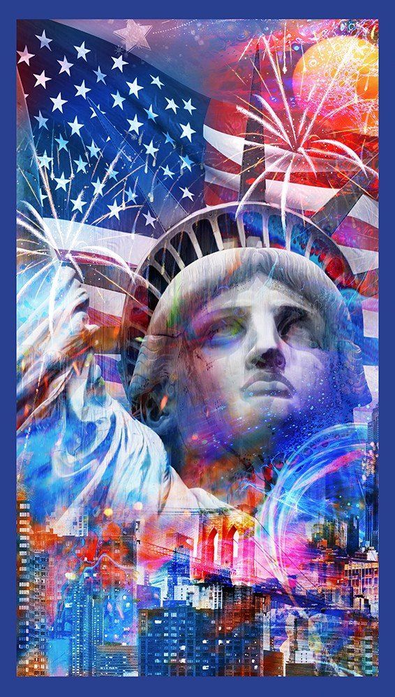 Panel: RK Land of the Free Americana 24" Robert Kaufman Quilting Cottons