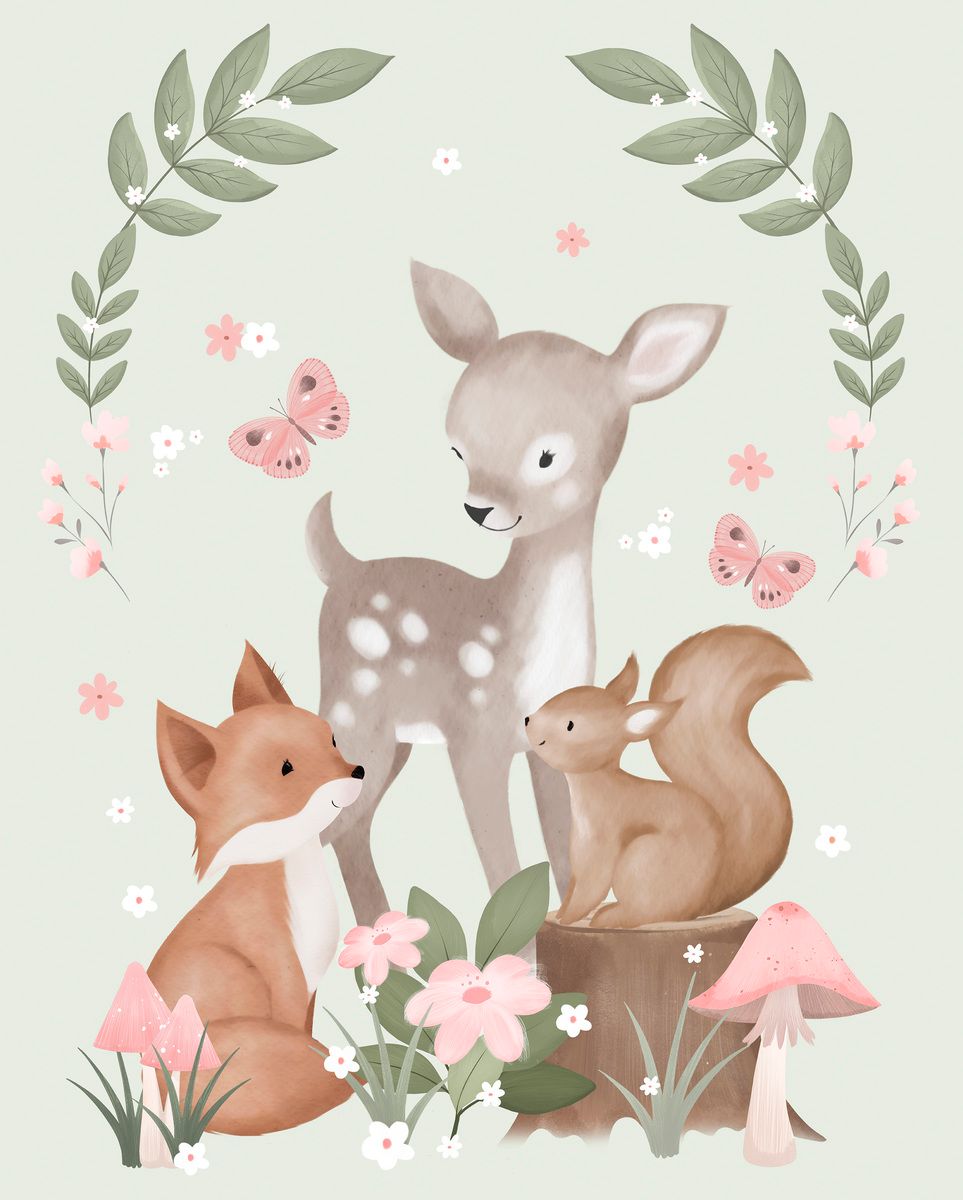 Panel: Sweet Woodland 36" Panel