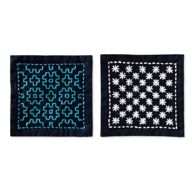 Olympus Sashiko Coaster Kit Navy #3 Hitome-zashi