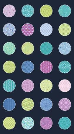 Panel: Endless Circles Night 24" x 44" Amanda Murphy Benartex CLEARANCE