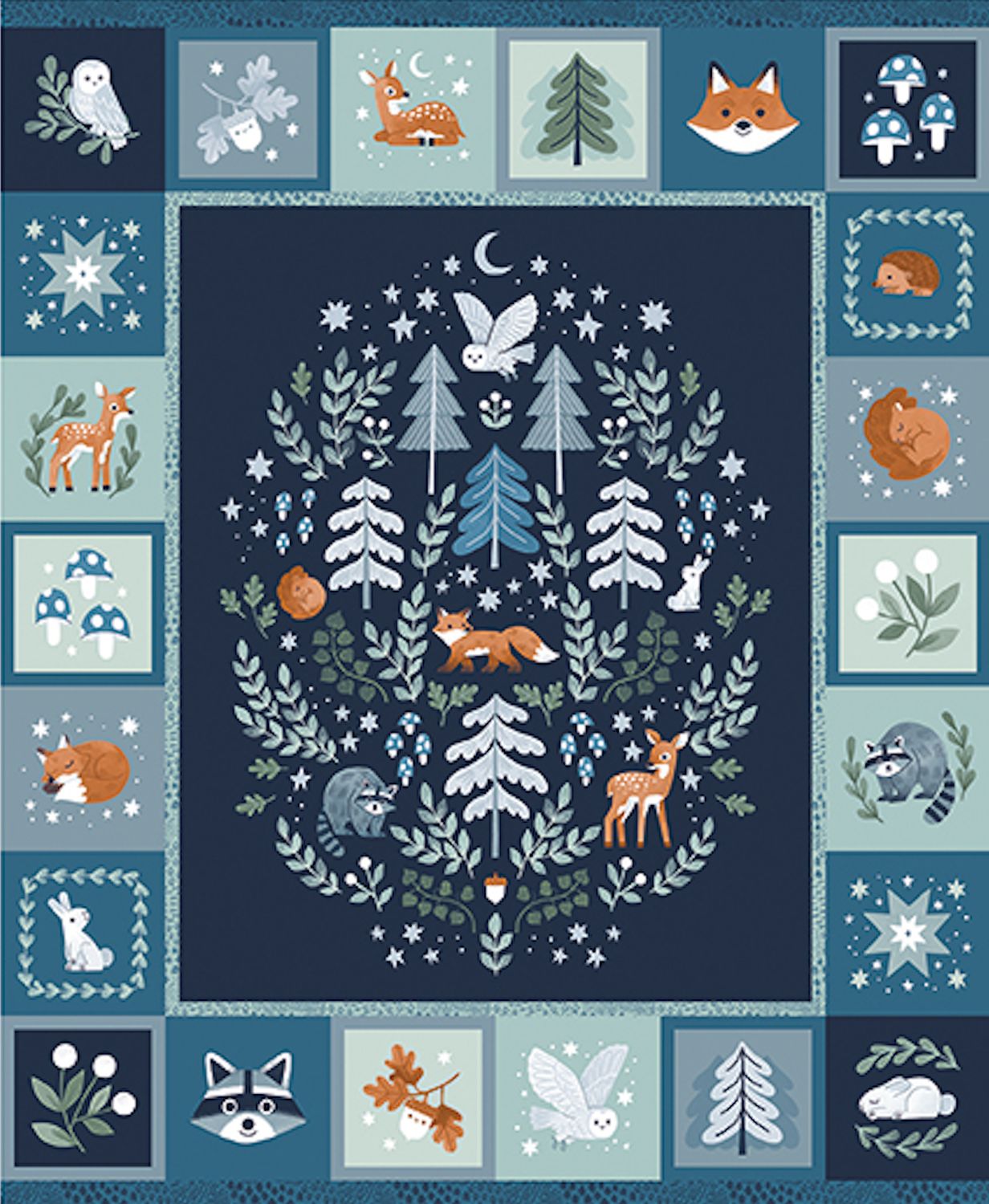 Panel: Double Lush Velvet 58/60in Twilight Creatures