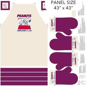Panel: Peanuts Cream Apron 43" Northcott Quilting Cotton