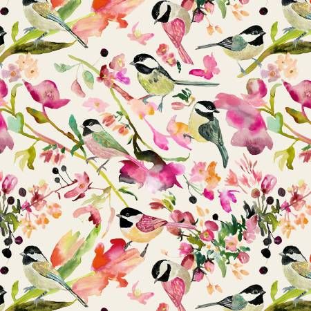 Parchment Chickadee Canvas Windham