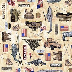 Patriot Marines All Over Tan QT Fabrics