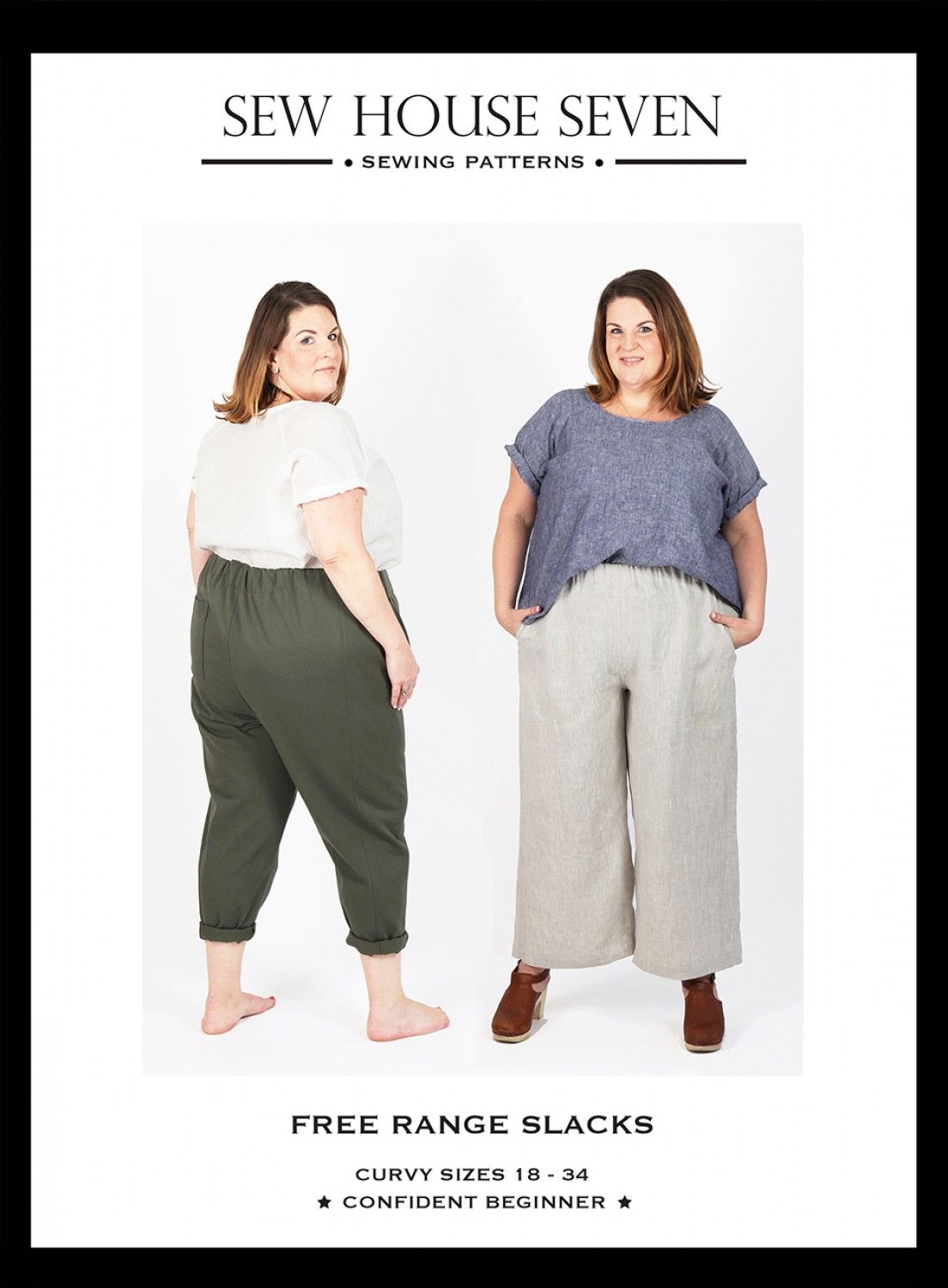 Pattern: Free Range Slacks Sew House Seven Curvy Sizes 18-34