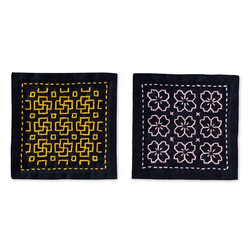 Olympus Sashiko Coaster Kit Navy #4 Hitome-zashi