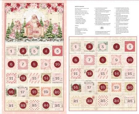 Panel: Christmas Magic Ivory Advent Calendar Panel 36" Blank Quilting Cotton