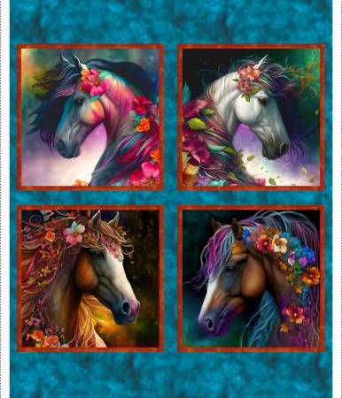Panel: Drinkers of the Wind Fantasy Horses 36" CLEARANCE