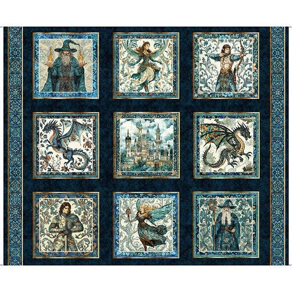 Panel: Folklore Large Medieval Patches 36" QT