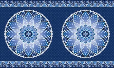 Panel: Moonlight Serenade Blue Blossom 36" Amanda Murphy Benartex