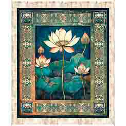 Panel: Serenity Lotus Flower 36" QT Fabrics