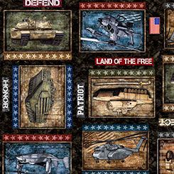 Patriot Marines Patch Black QT Fabrics