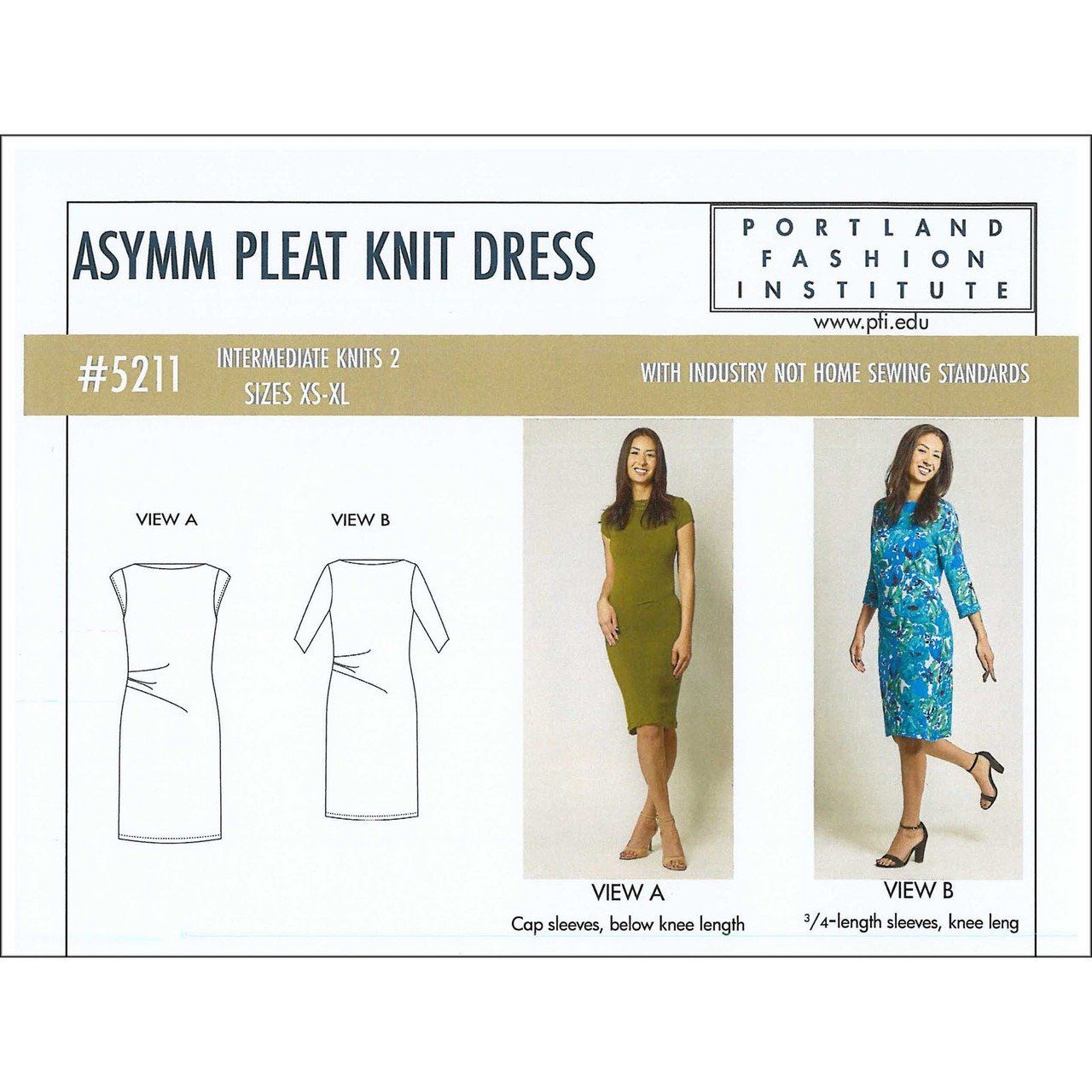 Pattern: PFI Asymm Pleat Knit Dress