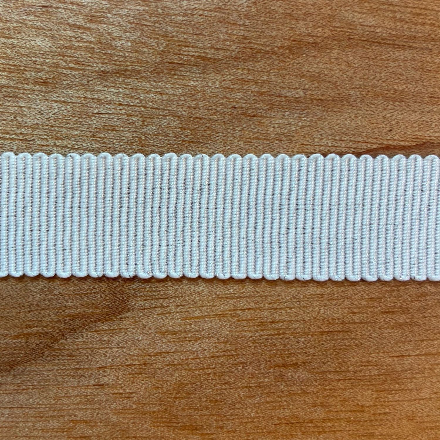 Petersham 5/8" 100% Polyamide with Metallic White by the yard