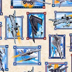 Patriot Air Force Patch Cream QT Fabrics