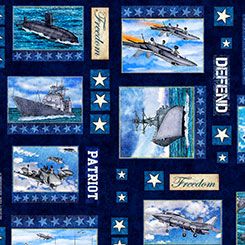 Patriot Navy Patch Navy QT Fabrics