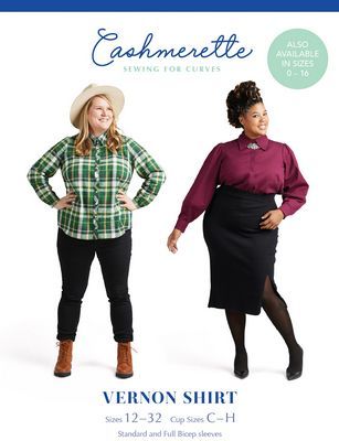 Pattern: Cashmerette Vernon Shirt size 12-32 C-H CLEARANCE