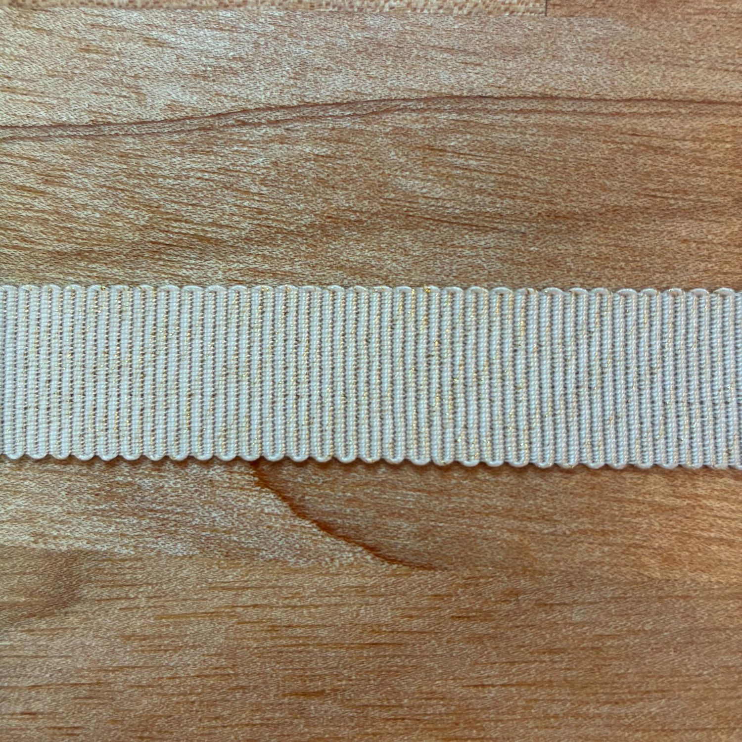 Petersham 5/8" 100% Polyamide with Metallic Beige by the yard