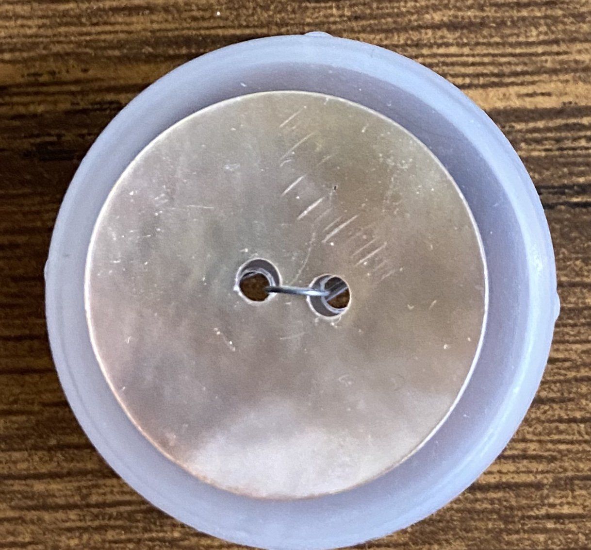 Pink Shell 2 hole Button .95" Diameter