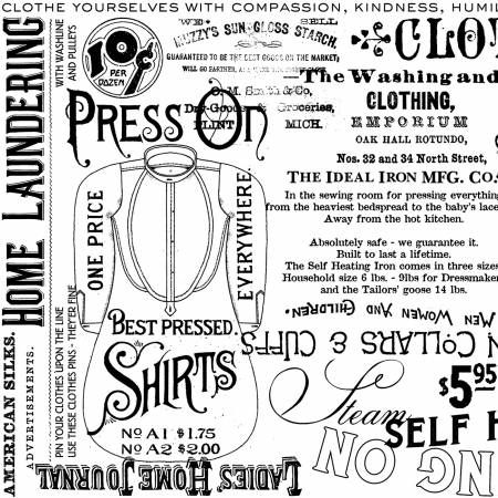 Press On Pressing Matters White Riley Blake