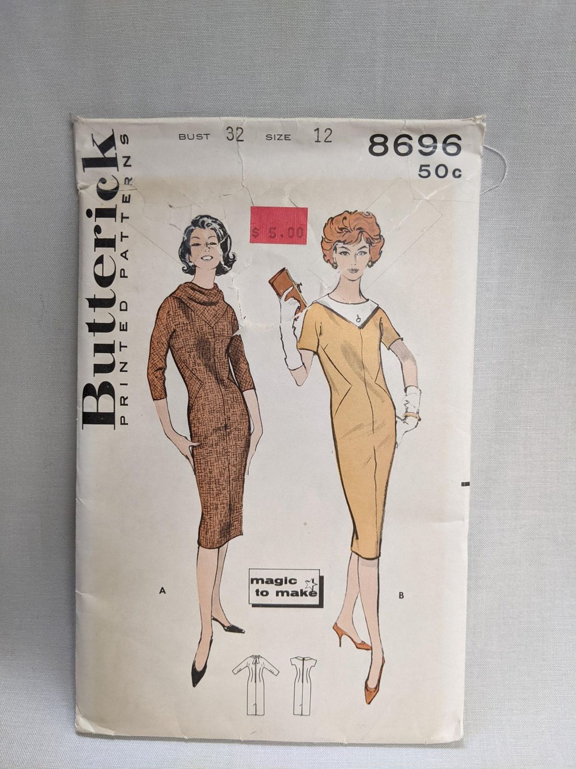 Pattern: Vintage Butterick #8696 dress pattern