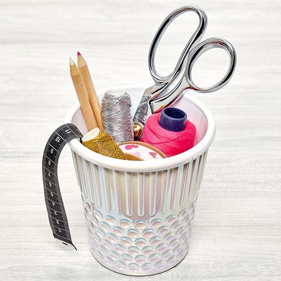 Pearl White Thimble Craft Container