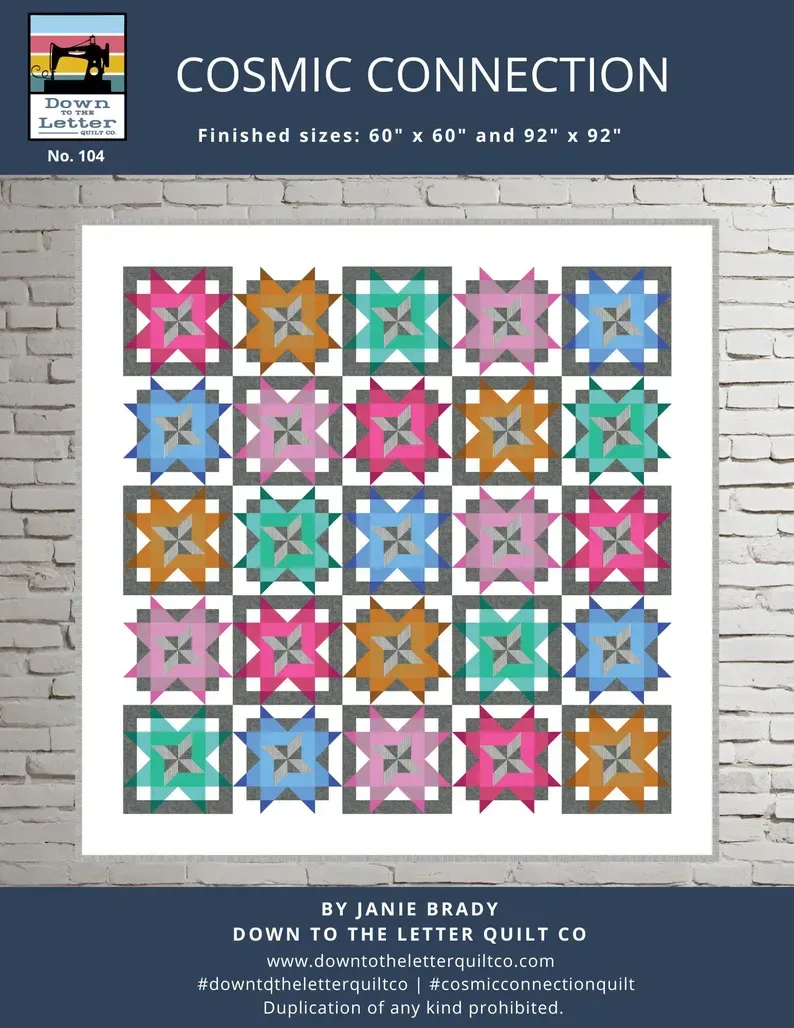 Quilt Pattern: Cosmic Connections Down to the Letter Quilt Co